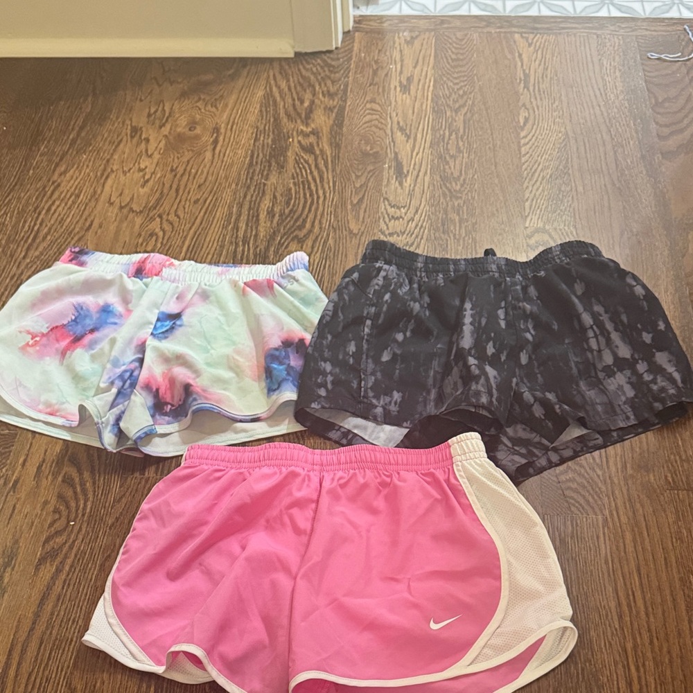 Nike Women's Shorts Trio - Pink, Tie-Dye, Black